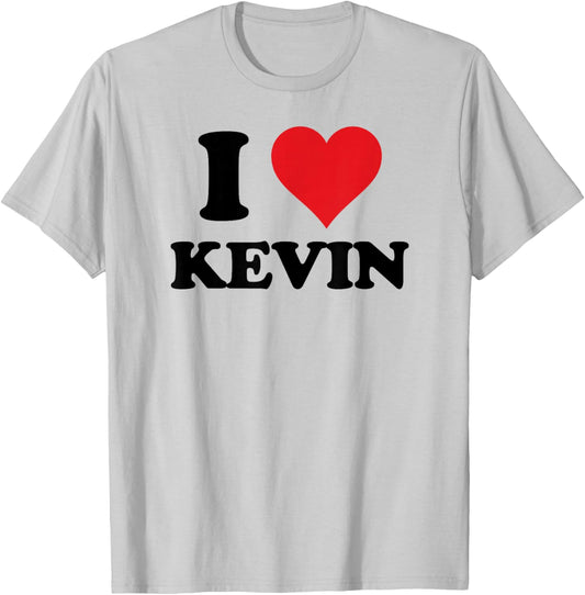 I Heart Kevin First Name I Love Personalized Stuff T-Shirt - T-Shirt | Ash