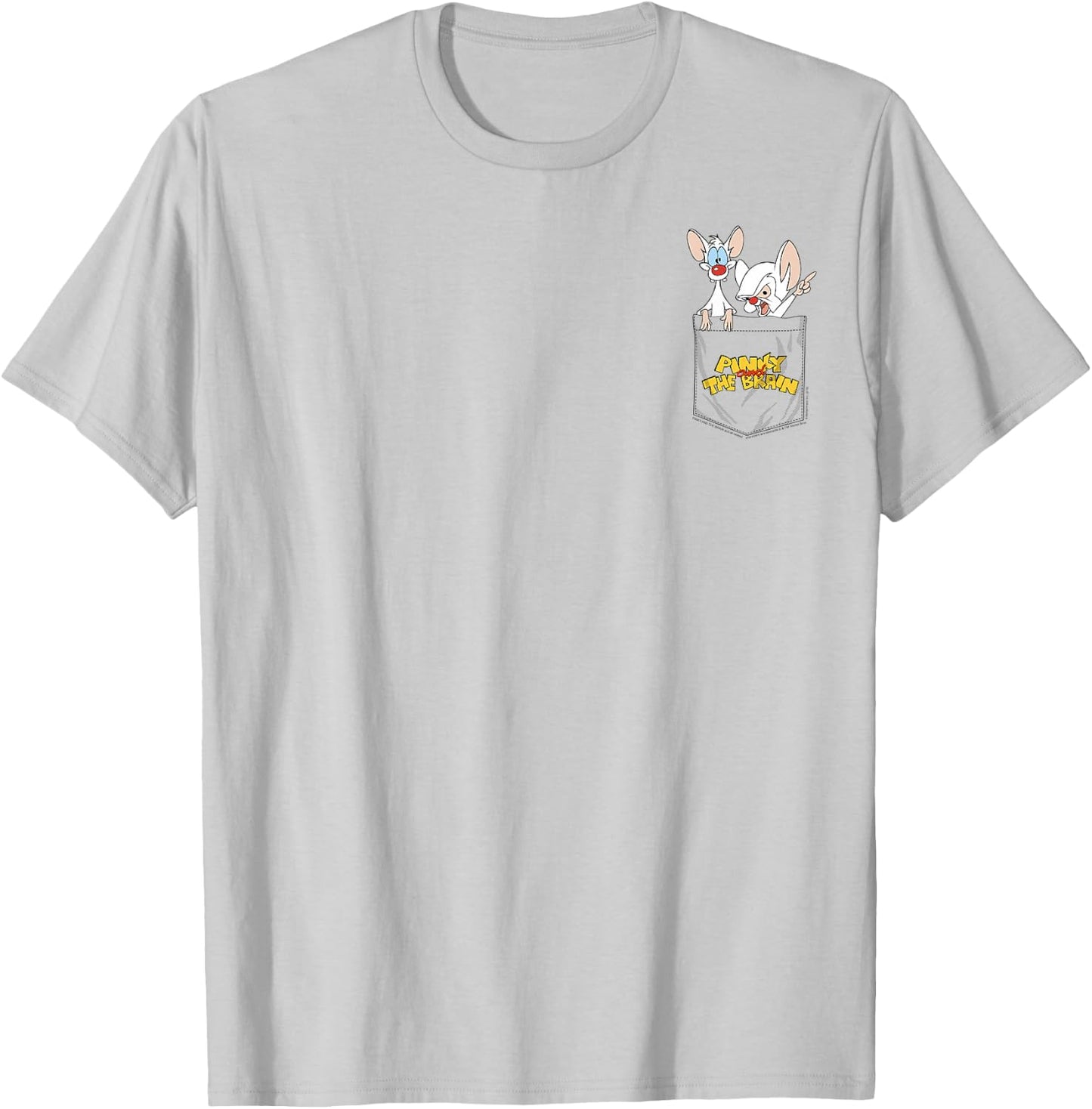 Pinky and The Brain Faux Pocket Small T-Shirt - T-Shirt | Ash