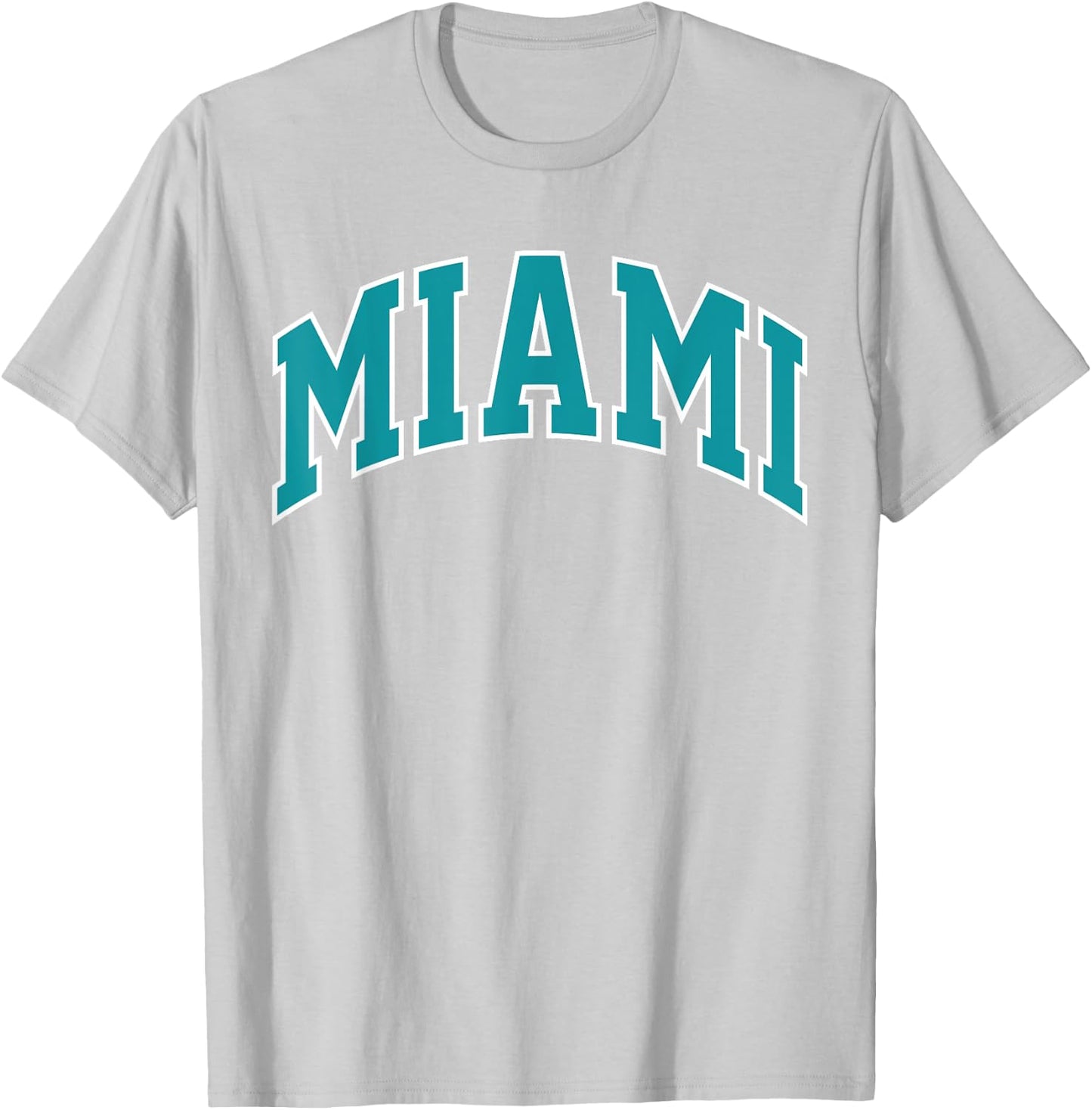 Retro Miami Men Miami Women Vintage Classic Orange Aqua FL T-Shirt - T-Shirt | Ash