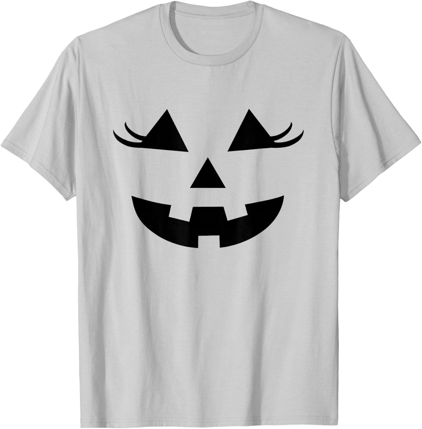 Pumpkin Lashes for Pink Halloween Vibe Jack O Lantern Face T-Shirt - T-Shirt | Ash