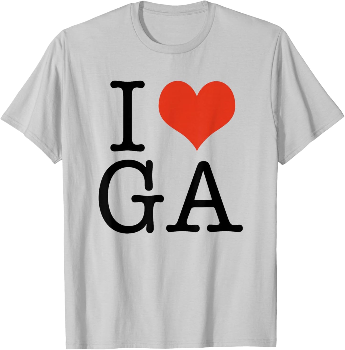 I Love GA Georgia USA American T-Shirt - T-Shirt | Ash