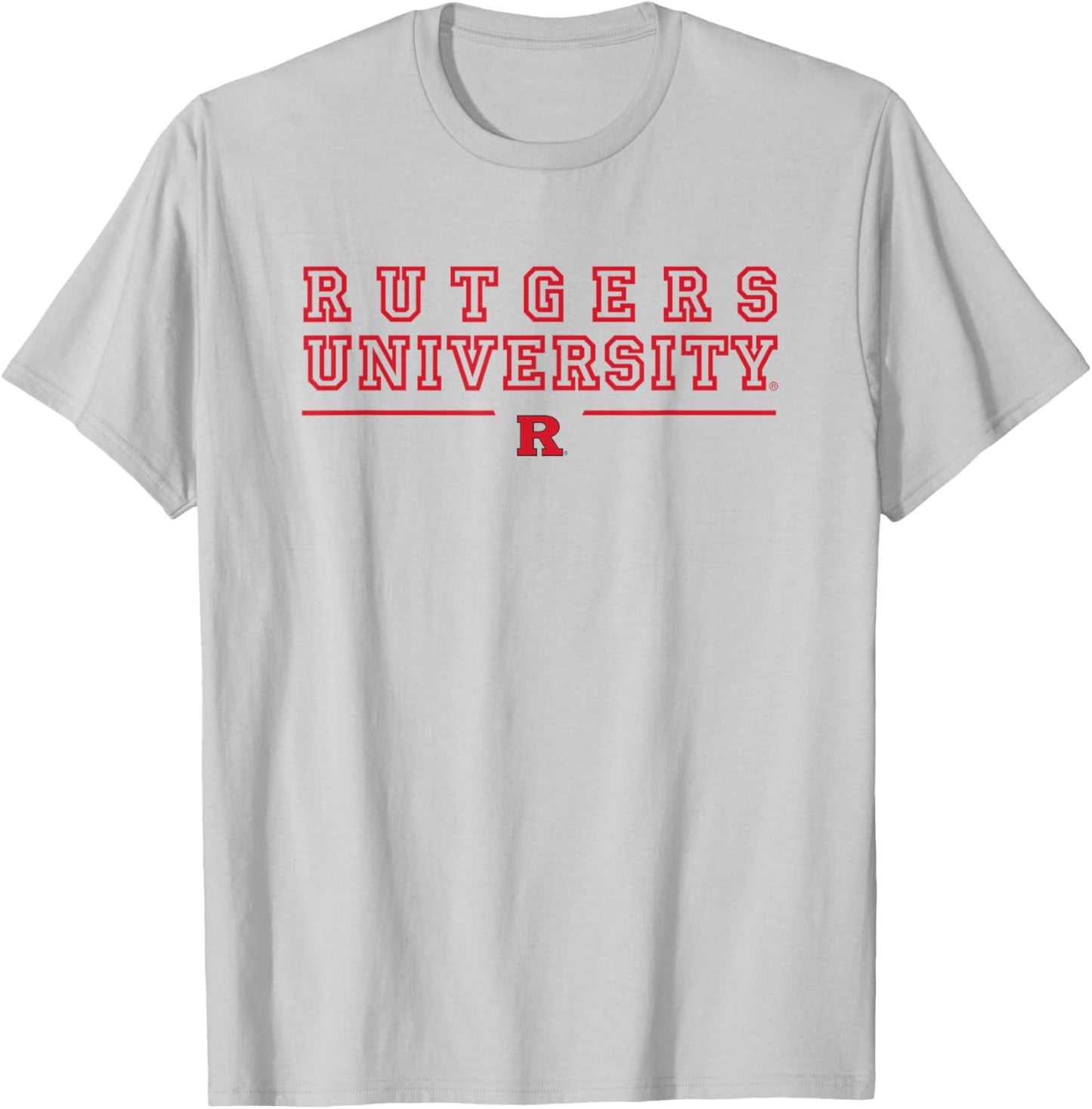 Rutgers University Scarlet Knights Block Line T-Shirt - T-Shirt | Ash