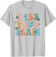 Kiss Your Brain Teacher Inspire Educate Groovy Retro Vintage T-Shirt - T-Shirt | Ash