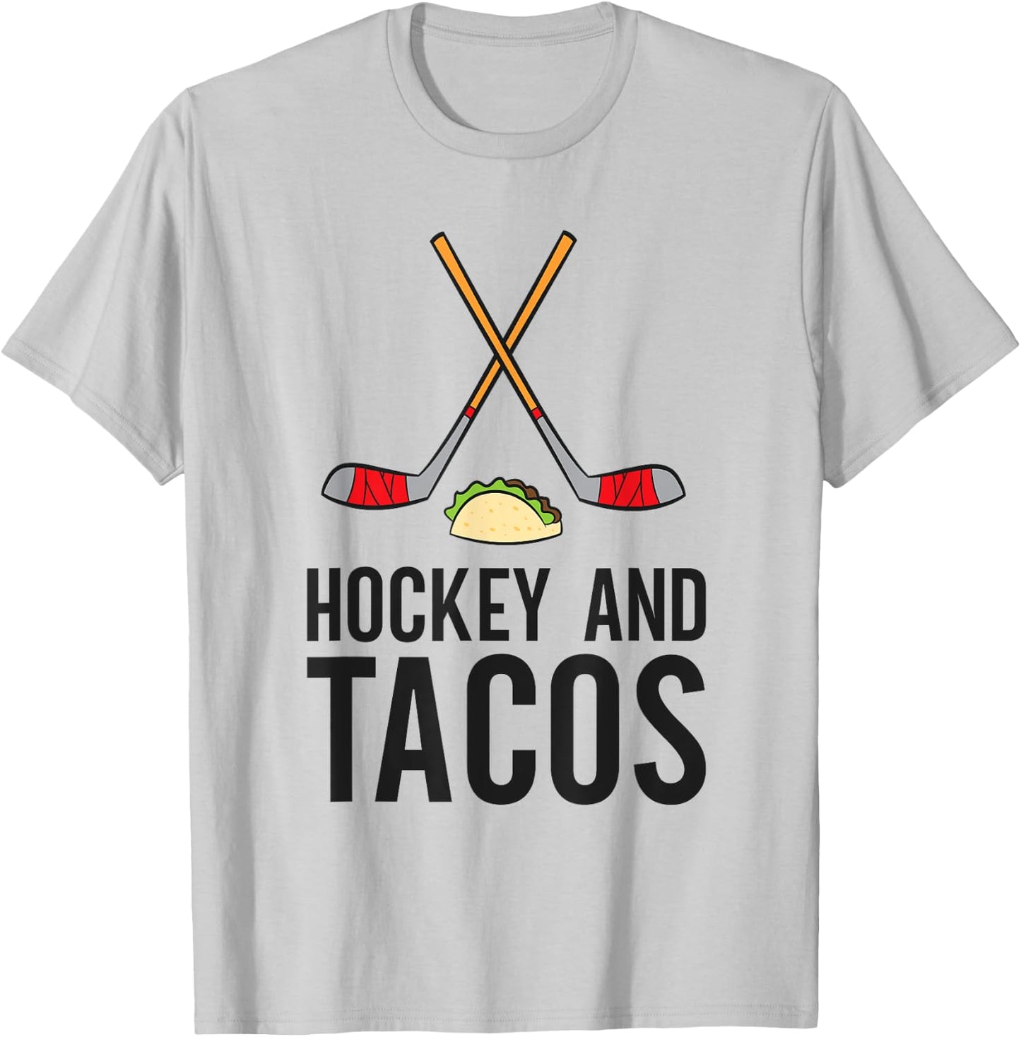 Hockey And Tacos Love Ice Hockeys T-Shirt - T-Shirt | Ash