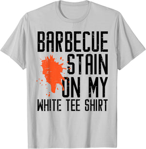 Barbecue Stain On My White Funny Bbq Meat Men Women Kids T-Shirt - T-Shirt | Ash