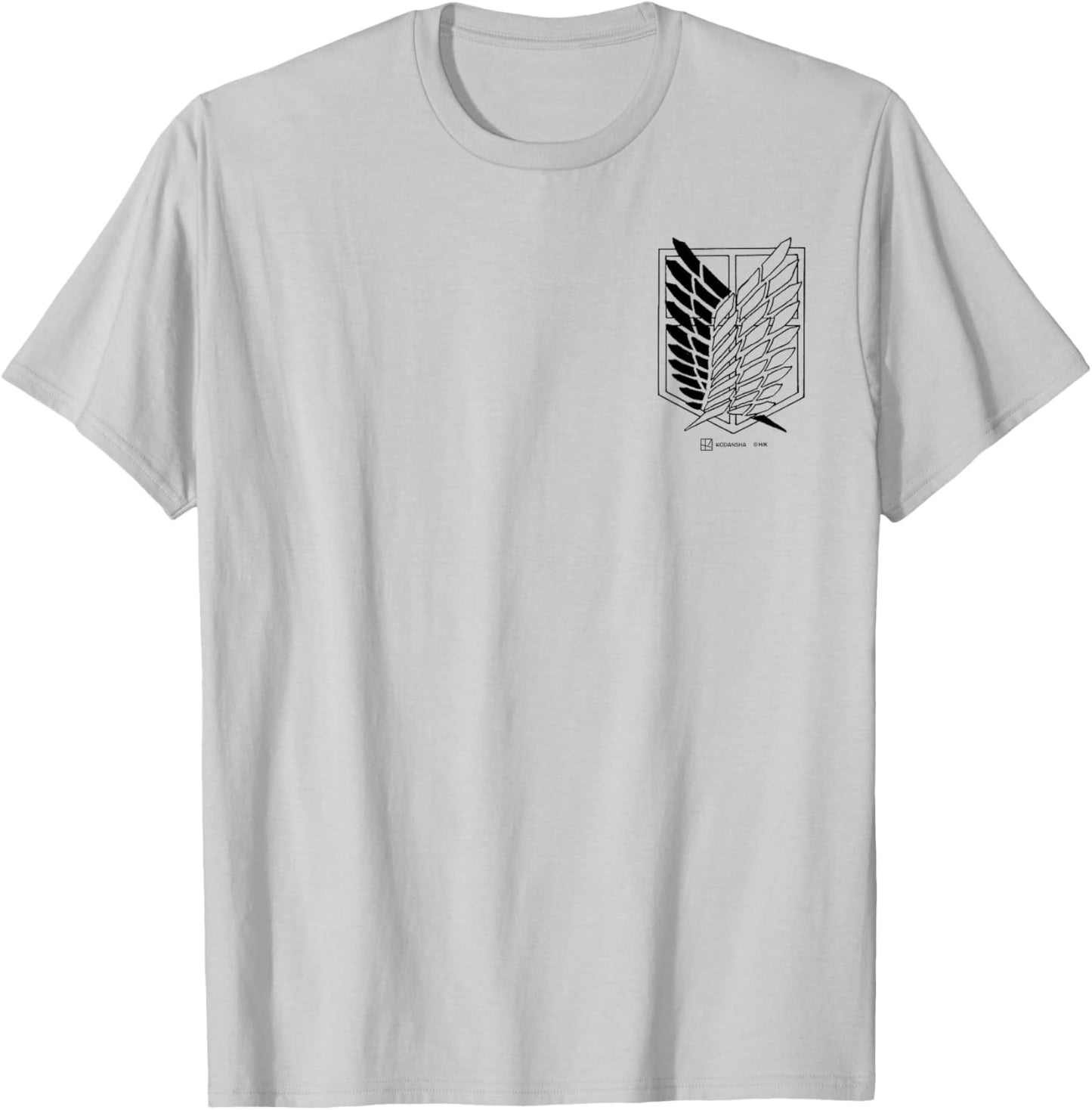 Attack on Titan Scout Regiment Survey Corps Pocket Logo T-Shirt - T-Shirt | Ash