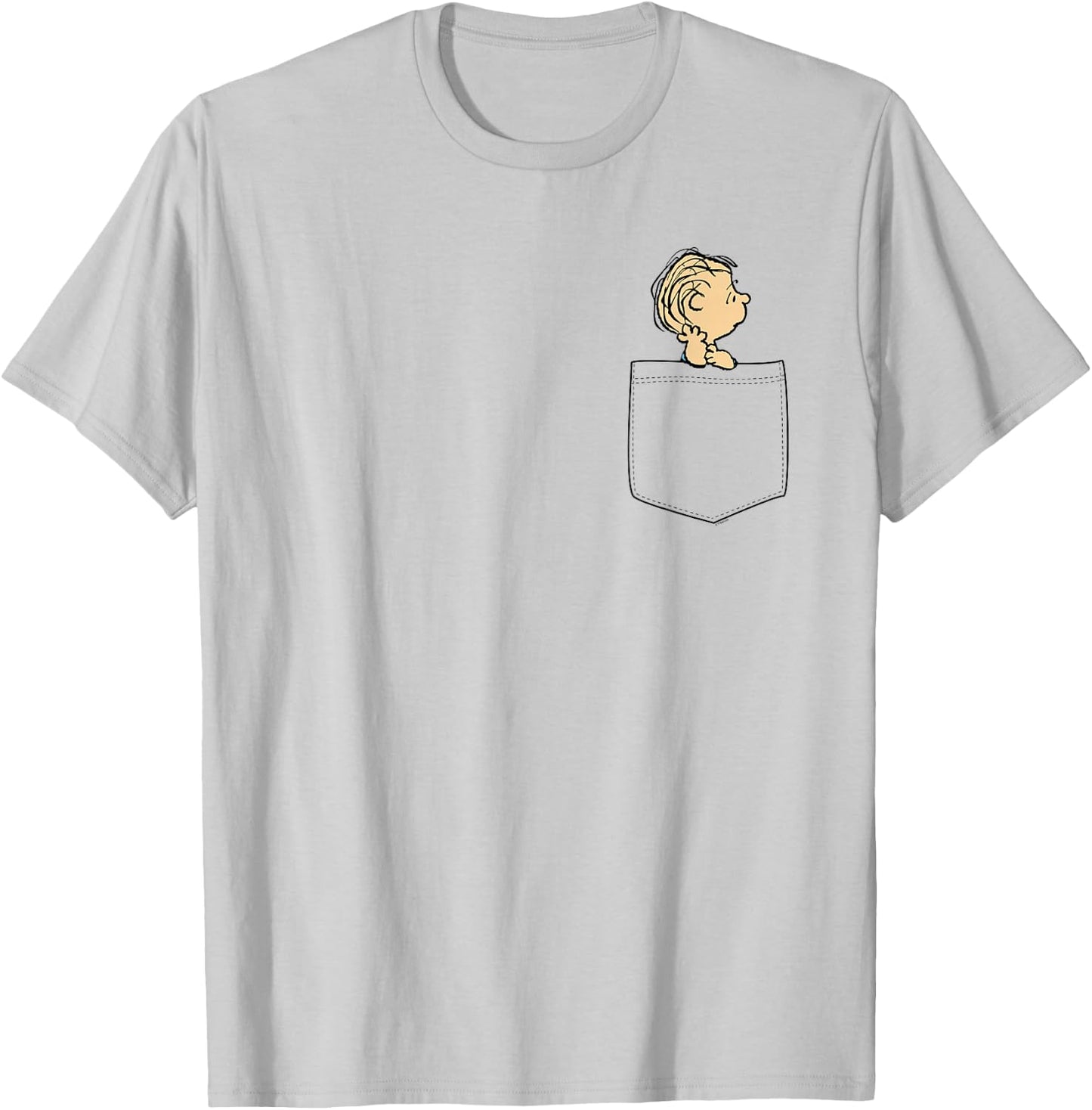 Peanuts Linus Faux Pocket T-Shirt - T-Shirt | Ash