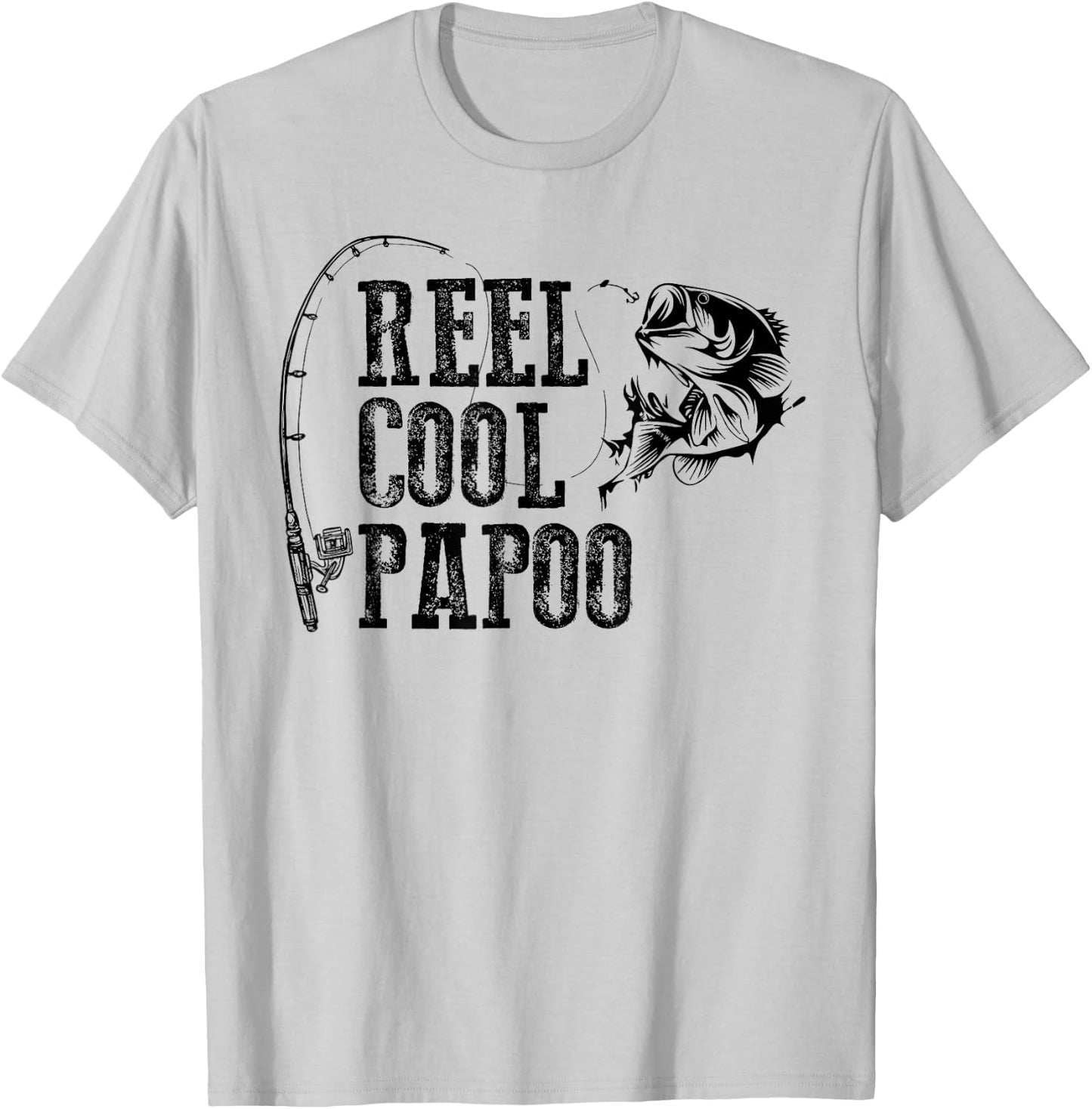 Papoo Fishing: Reel Cool Papoo Funny Gift T-Shirt - T-Shirt | Ash