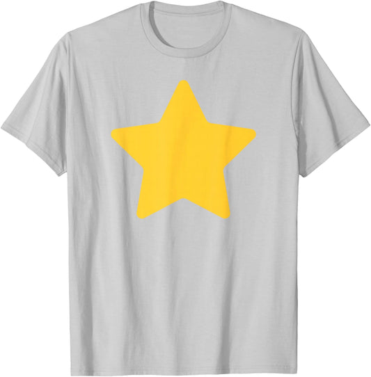 Classic Big Yellow Star Graphic on Front for Kids T-Shirt - T-Shirt | Ash