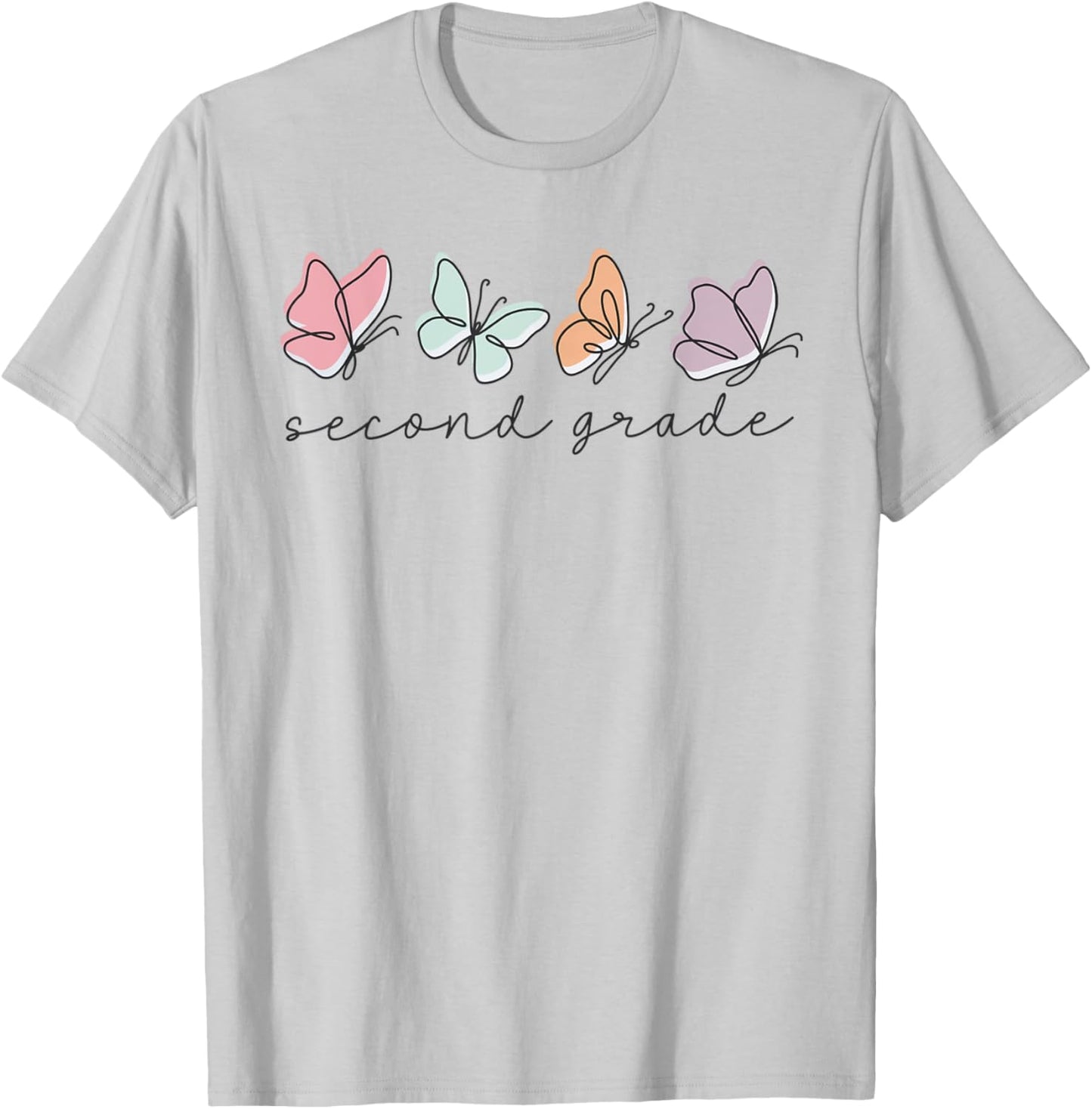 Second Grade Dream Team Butterfly First Day Of School Kids T-Shirt - T-Shirt | Ash