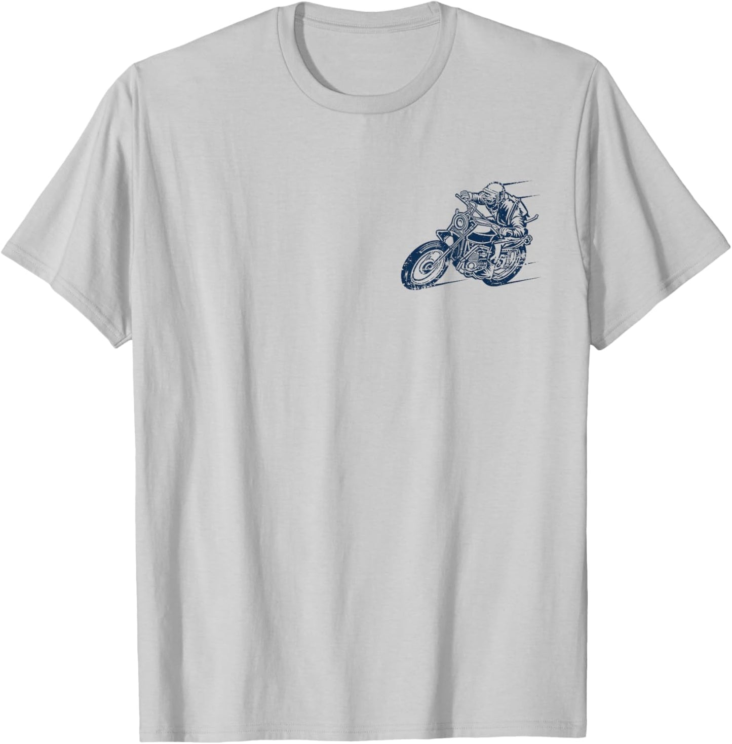 Retro Vintage Style Motorcycle Racing Distressed Design T-Shirt - T-Shirt | Ash