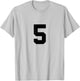 Number 5 (on Front / Back) Sports Team Jersey Number T-Shirt - T-Shirt | Ash