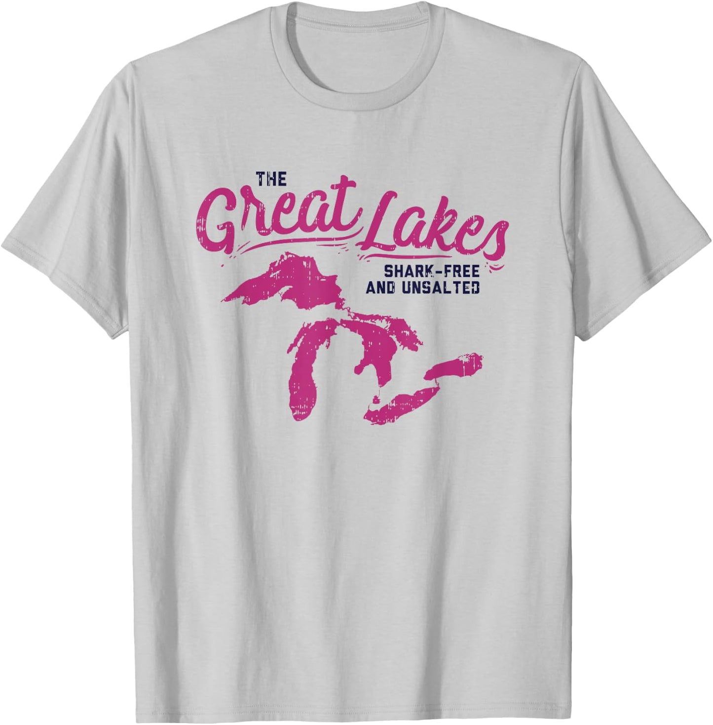 Great Lakes Shark Free & Unsalted Summer Vacation Women Girls Kids T-Shirt - T-Shirt | Ash