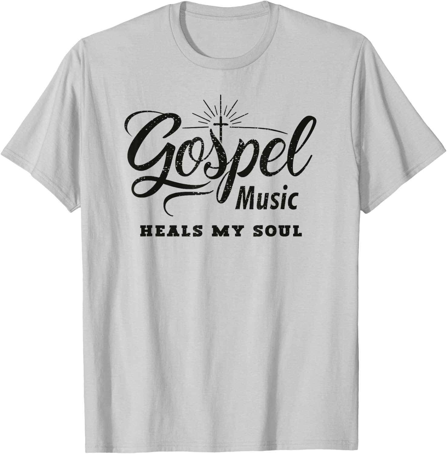 Gospel Music Heals My Soul Christian T-Shirt - T-Shirt | Ash