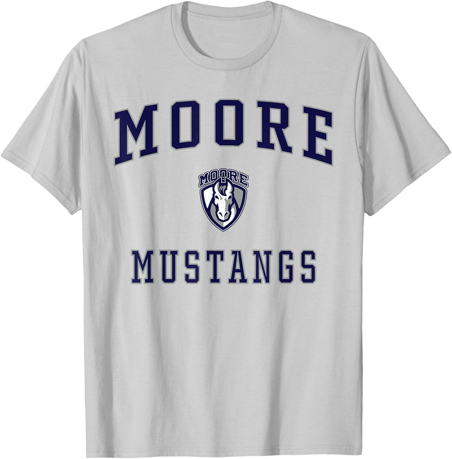 Moore School Mustangs T-Shirt - T-Shirt | Ash