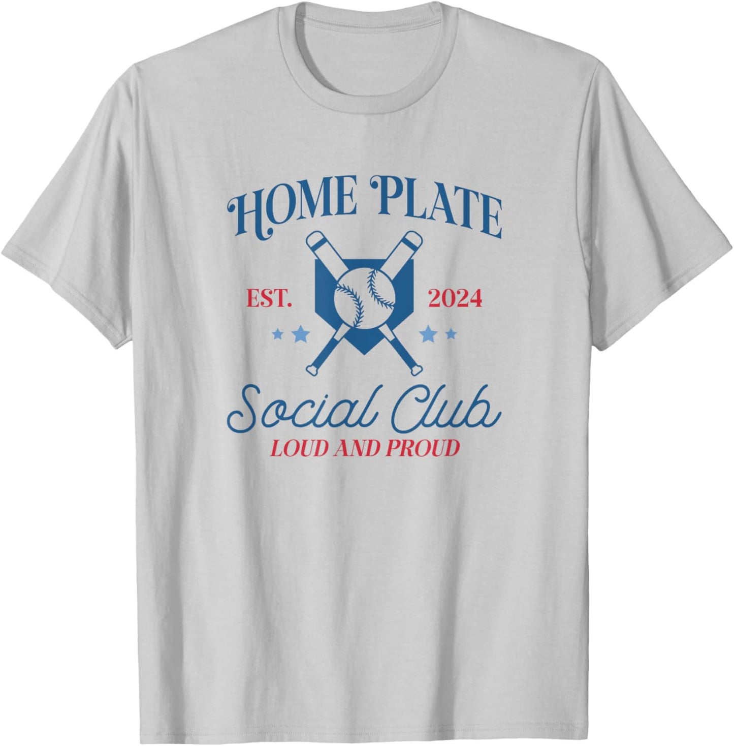 Spring 2024 Season Cute Baseball Mom Home Plate Social Club T-Shirt - T-Shirt | Ash