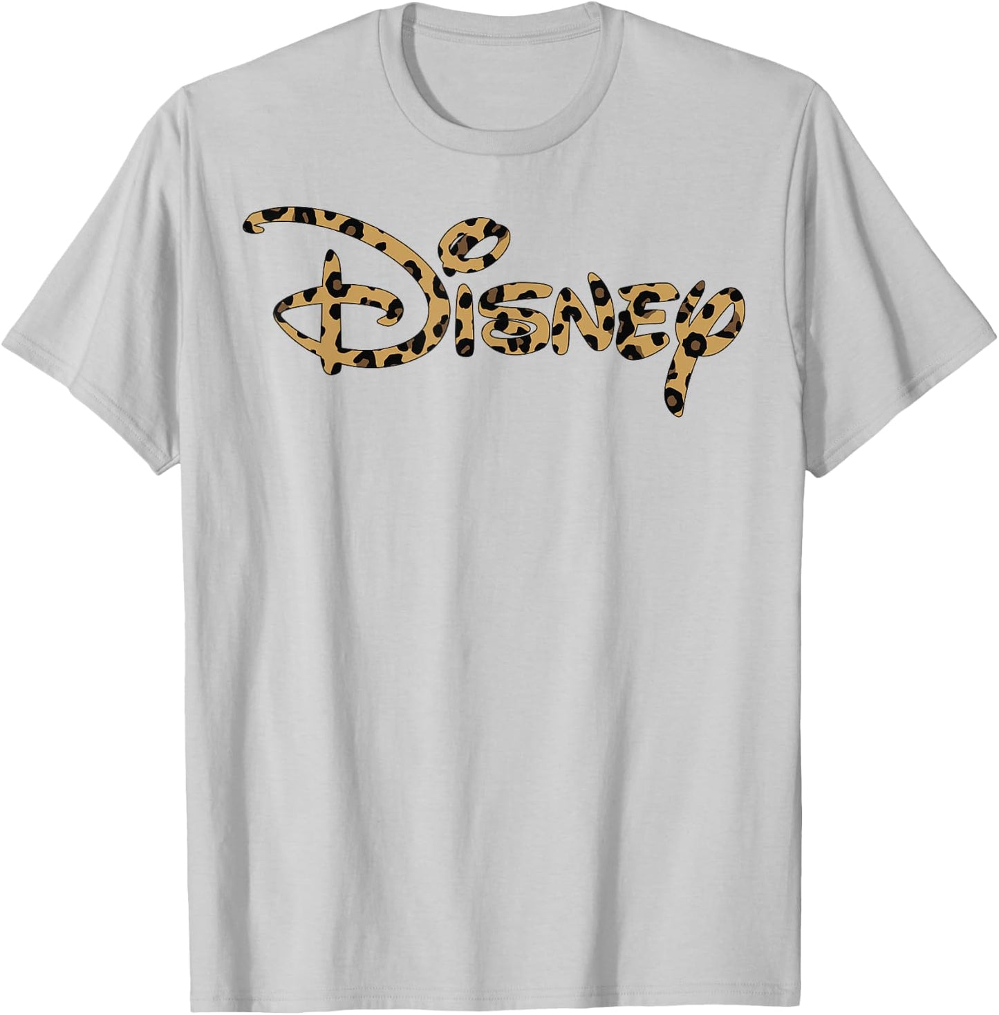 Disney Logo Leopard Fill T-Shirt - T-Shirt | Ash
