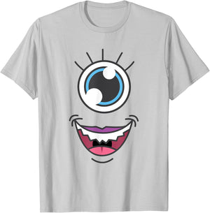 Funny Scary Monster Eyeball Face Halloween T-Shirt - T-Shirt | Ash