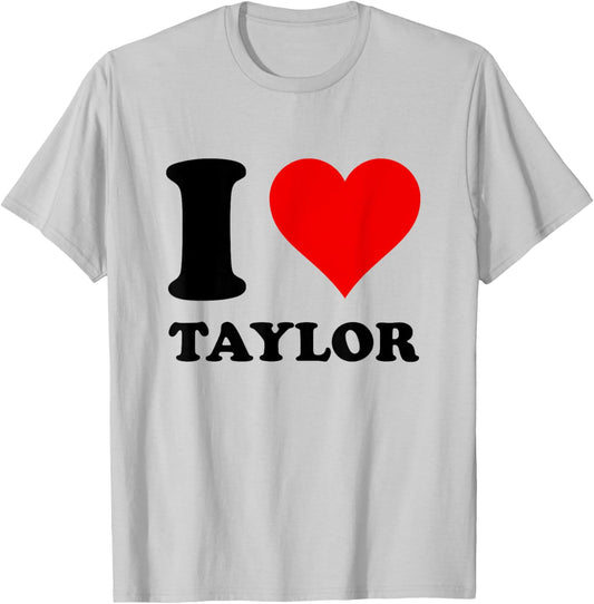 Red Heart I Love Taylor T-Shirt - T-Shirt | Ash