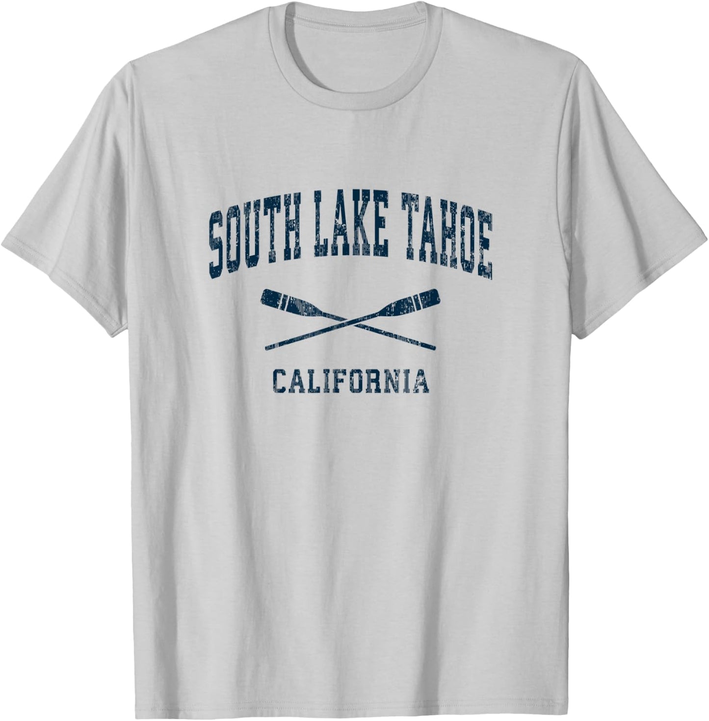 South Lake Tahoe California Vintage Nautical Paddles Sports T-Shirt - T-Shirt | Ash