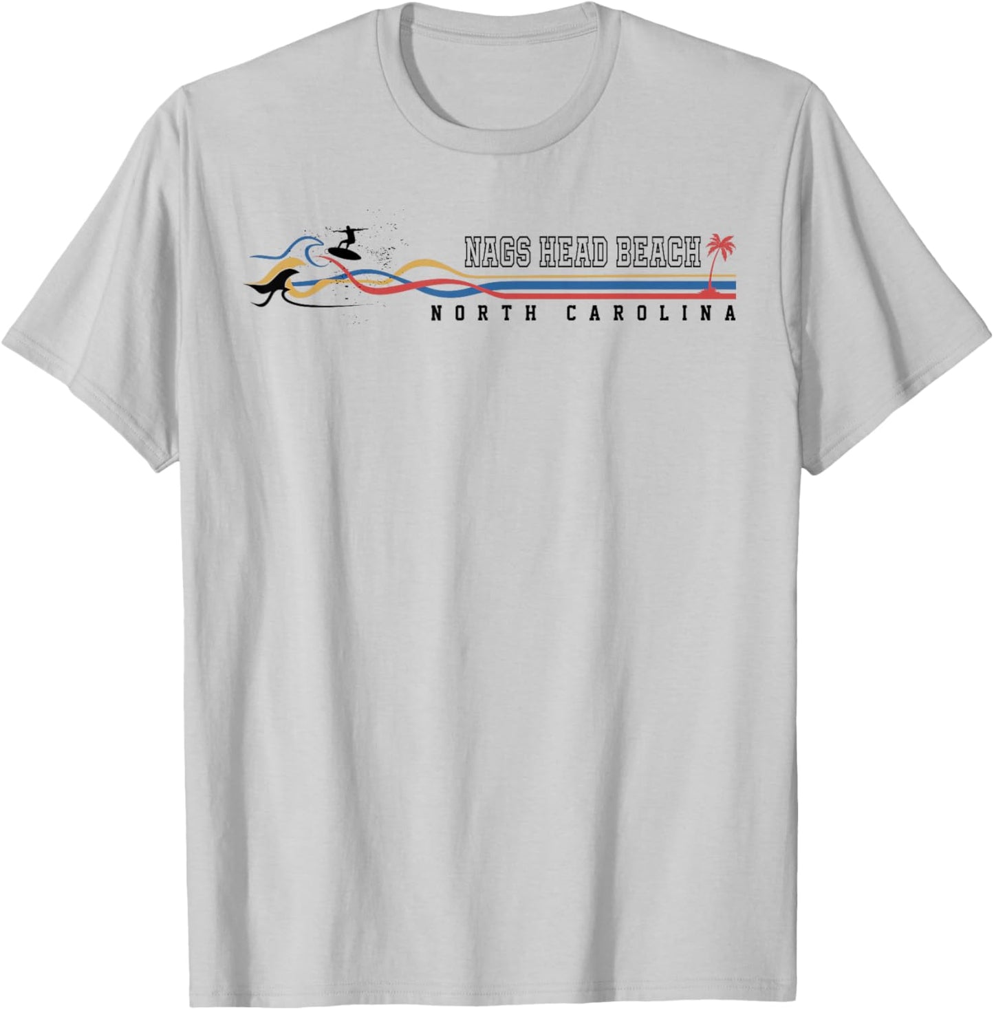 Nags Head Beach North Carolina Vintage Surfboarder Women Kids T-Shirt - T-Shirt | Ash