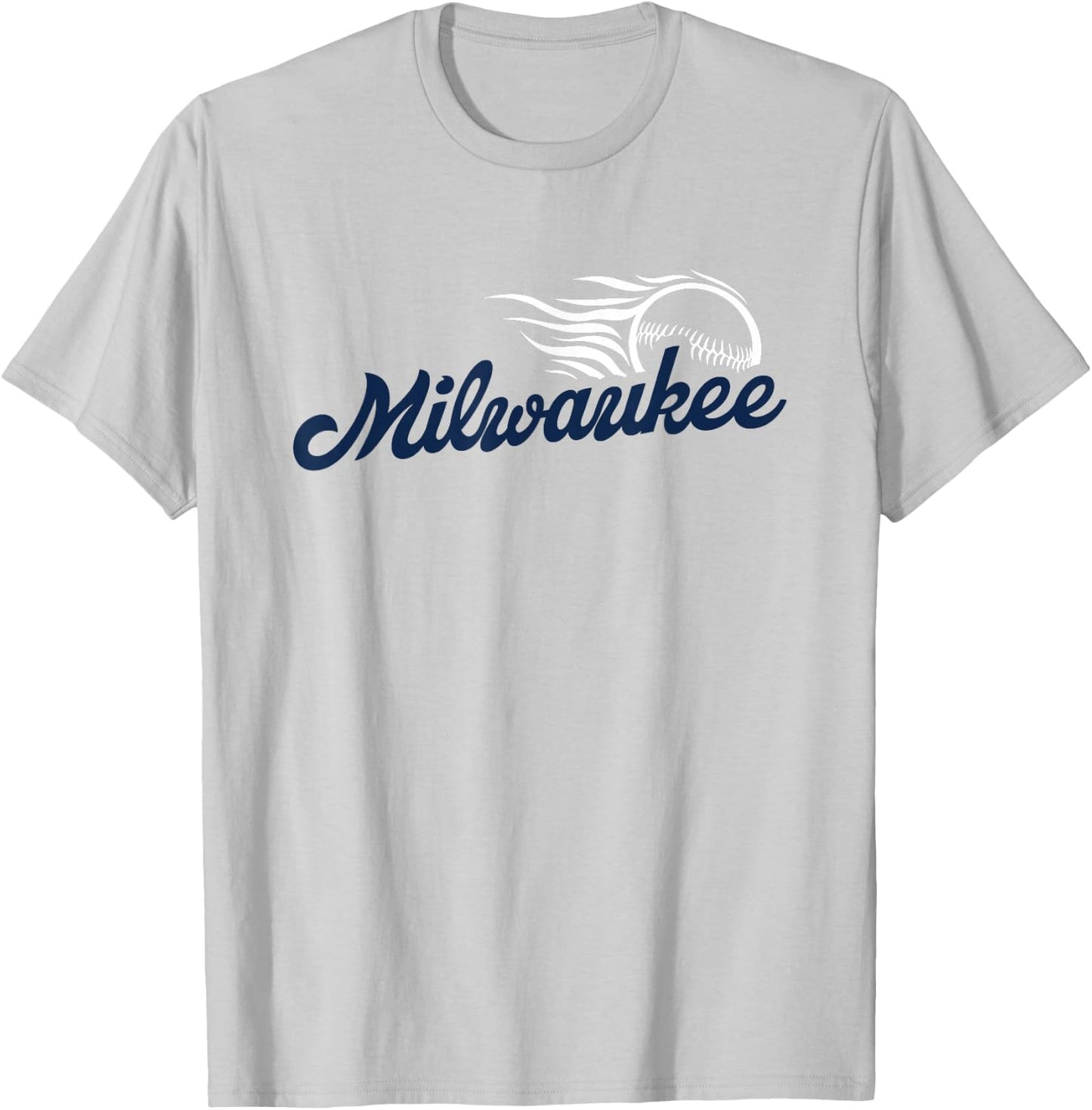 Milwaukee Baseball Vintage Minimalist Retro Baseball Lover T-Shirt - T-Shirt | Ash
