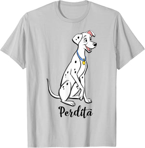 Disney 101 Dalmatians Perdita Portrait T-Shirt - T-Shirt | Ash