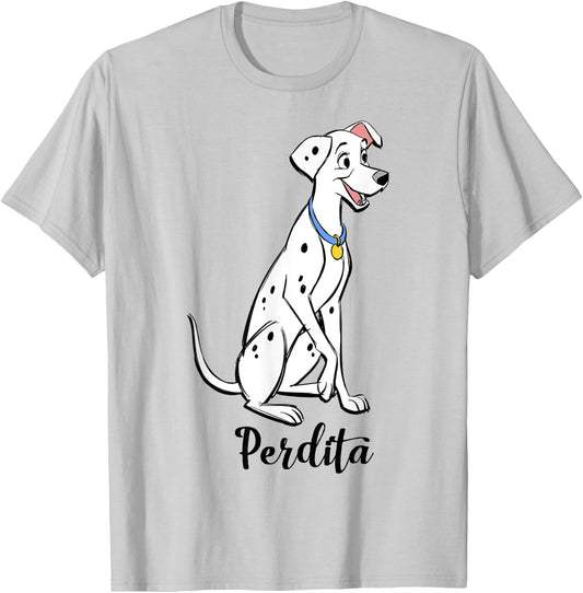 Disney 101 Dalmatians Perdita Portrait T-Shirt - T-Shirt | Ash