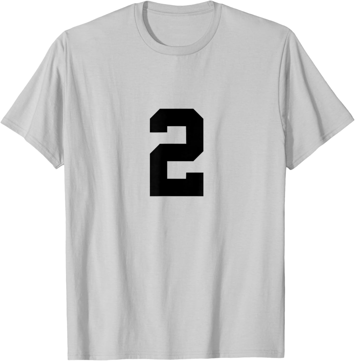 Number 2 (on Front / Back) Sports Team Jersey Number T-Shirt - T-Shirt | Ash