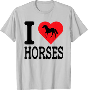 I Love Horses Shirt T-Shirt - T-Shirt | Ash
