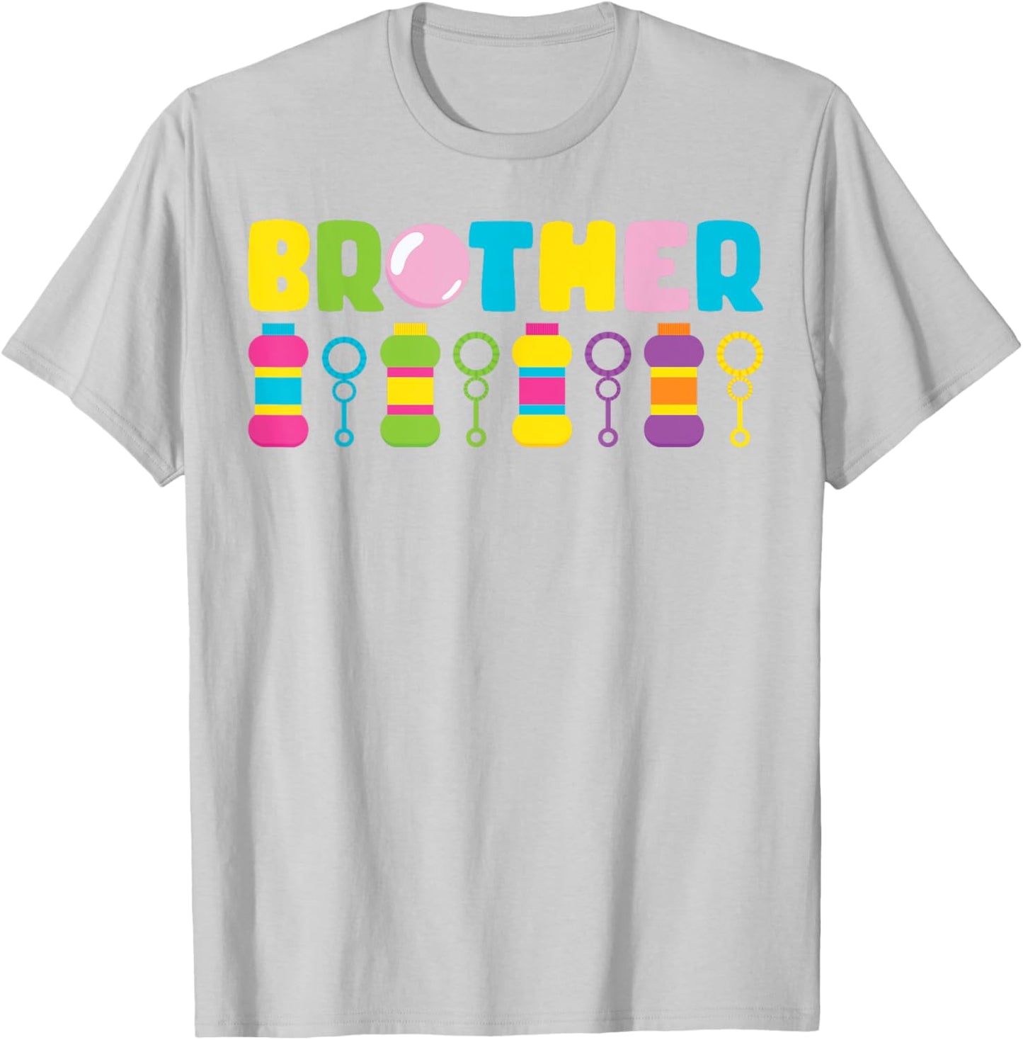 Brother Bubble Birthday Party Bubble Wands Themed Matching T-Shirt - T-Shirt | Ash