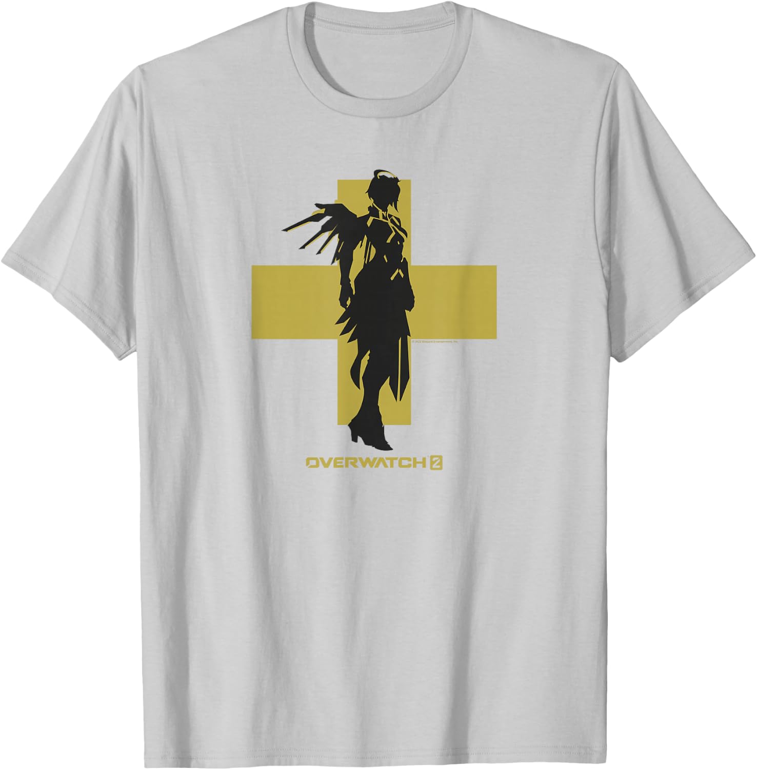 Overwatch 2 Mercy Angel Silhouette T-Shirt - T-Shirt | Ash
