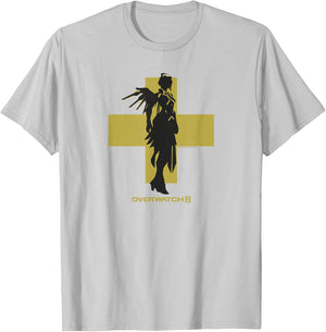 Overwatch 2 Mercy Angel Silhouette T-Shirt - T-Shirt | Ash