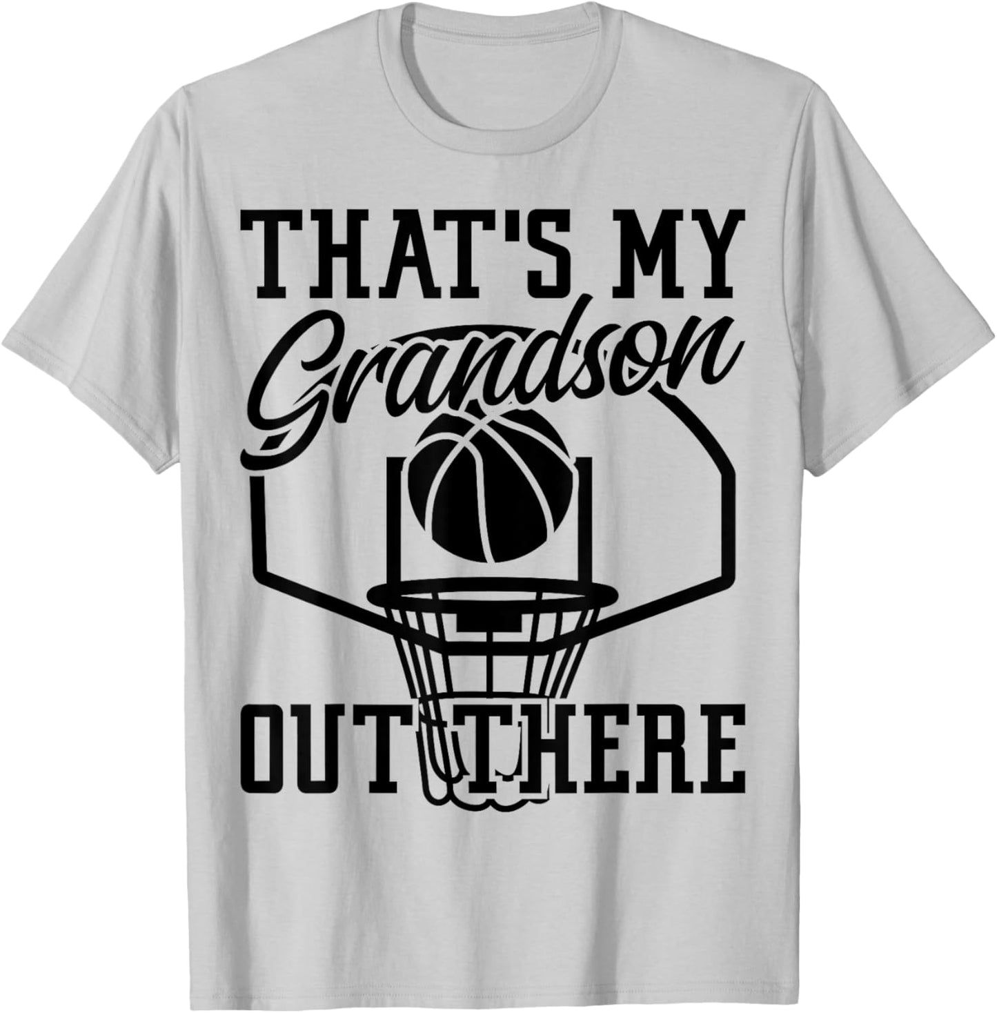 Basketball Lover That's My Grandson Grandma Grandpa T-Shirt - T-Shirt | Ash