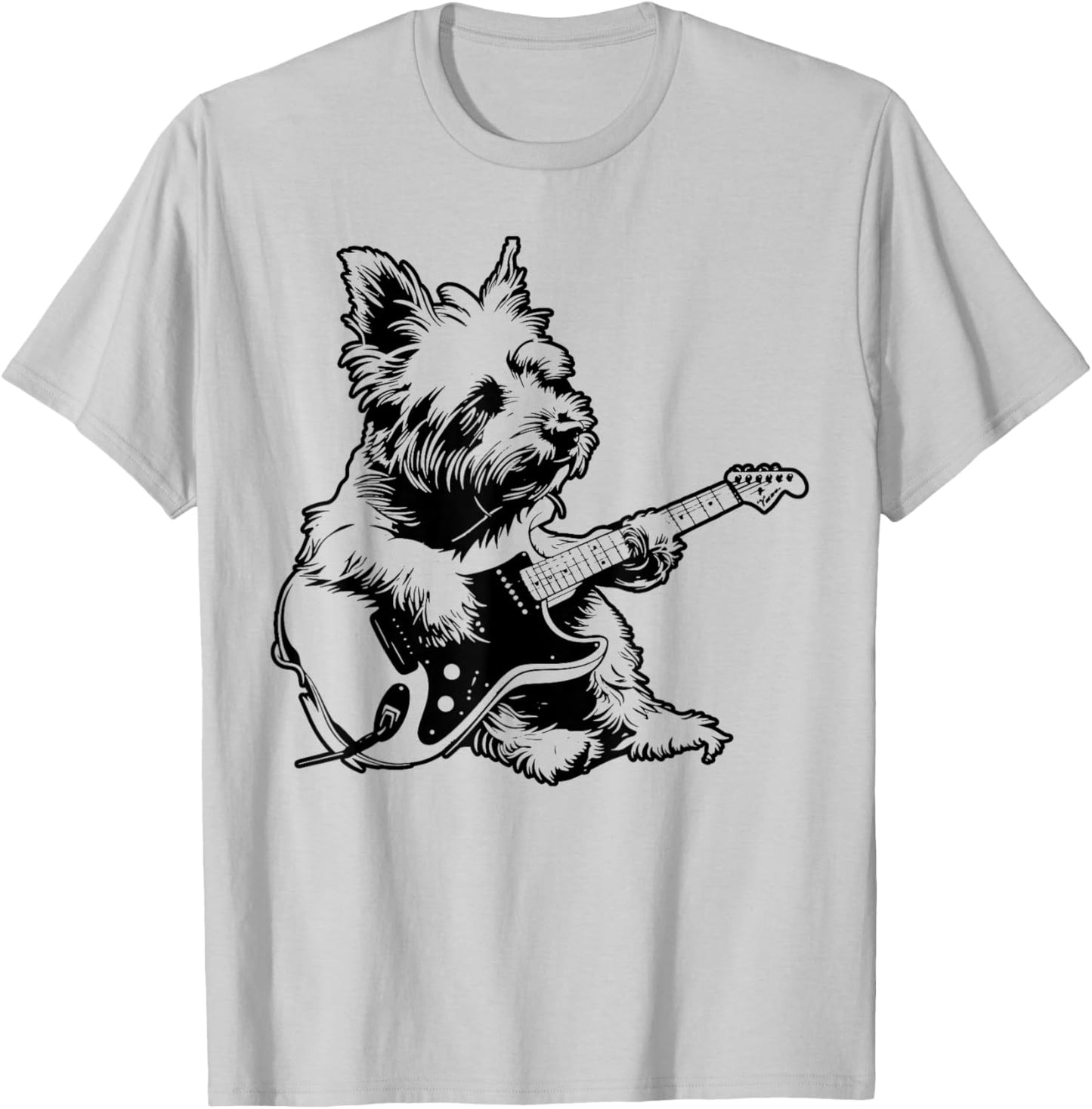 Dog Guitarist Guitar - Westie Dad Mom Women T-Shirt - T-Shirt | Ash