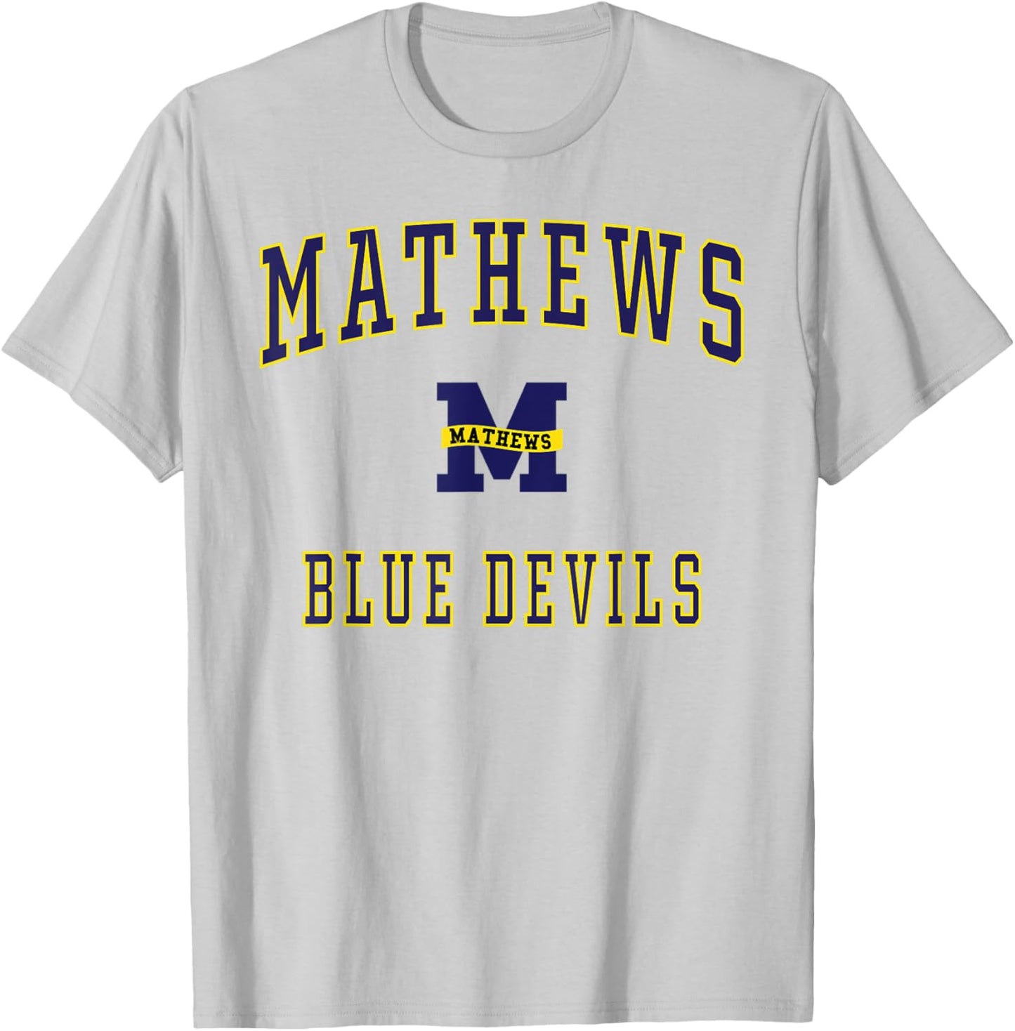 Mathews High School Blue Devils T-Shirt - T-Shirt | Ash