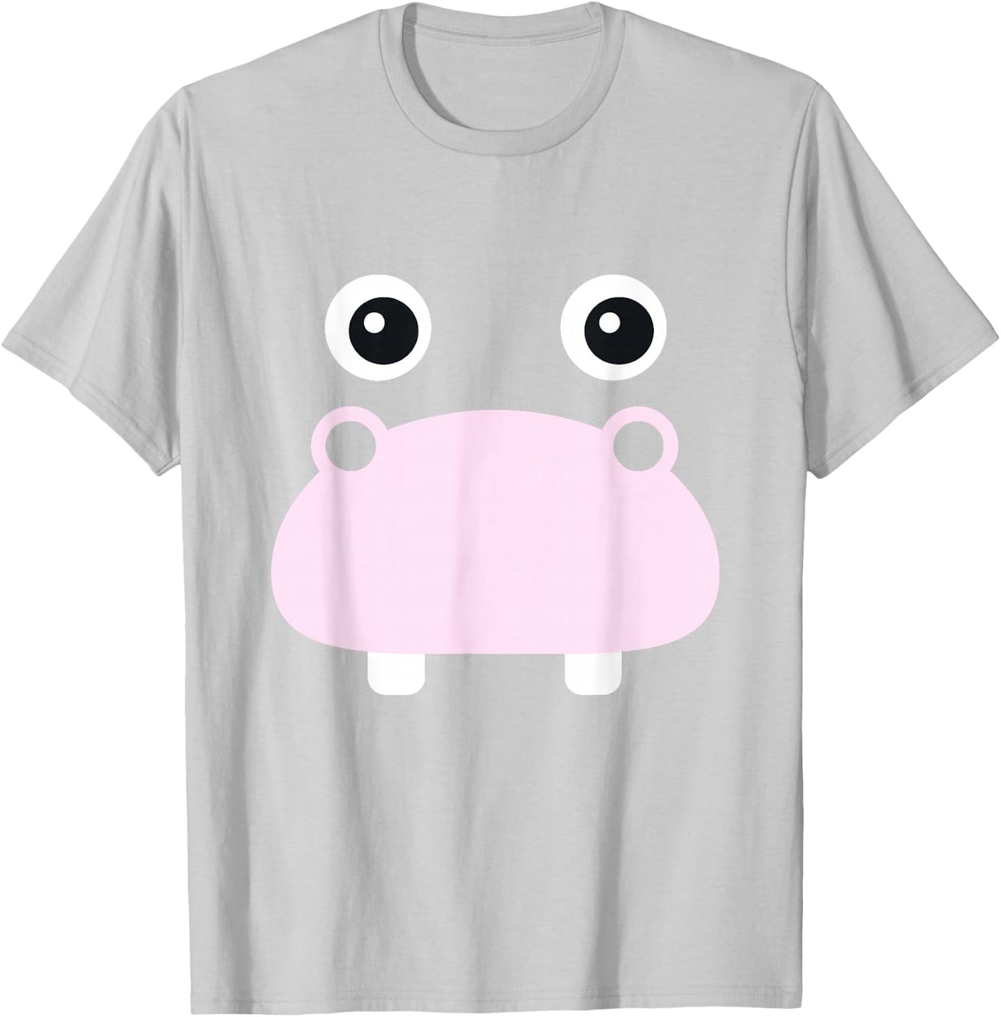 Kawaii Hippo Face Easy Animal Costume for Girls Adults T-Shirt - T-Shirt | Ash