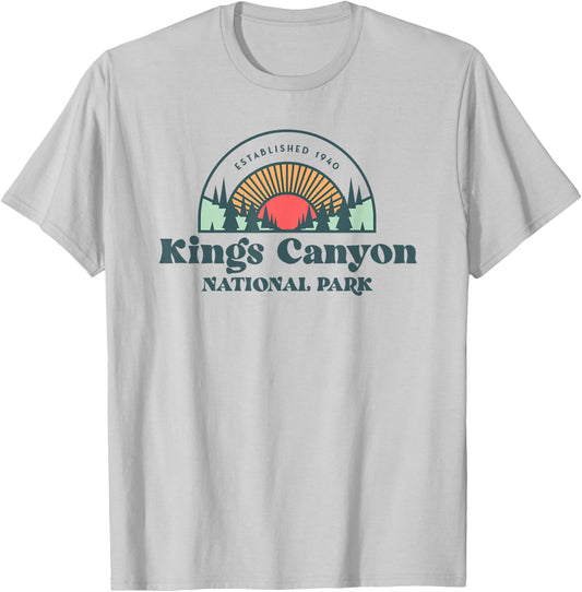 Family Vacation Shirt - Retro Kings Canyon National Park T-Shirt - T-Shirt | Ash