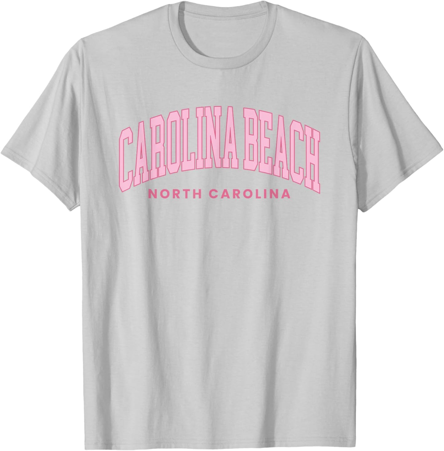 Carolina Beach North Carolina Retro Preppy Throwback Pink T-Shirt - T-Shirt | Ash