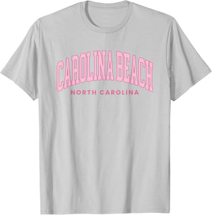 Carolina Beach North Carolina Retro Preppy Throwback Pink T-Shirt - T-Shirt | Ash