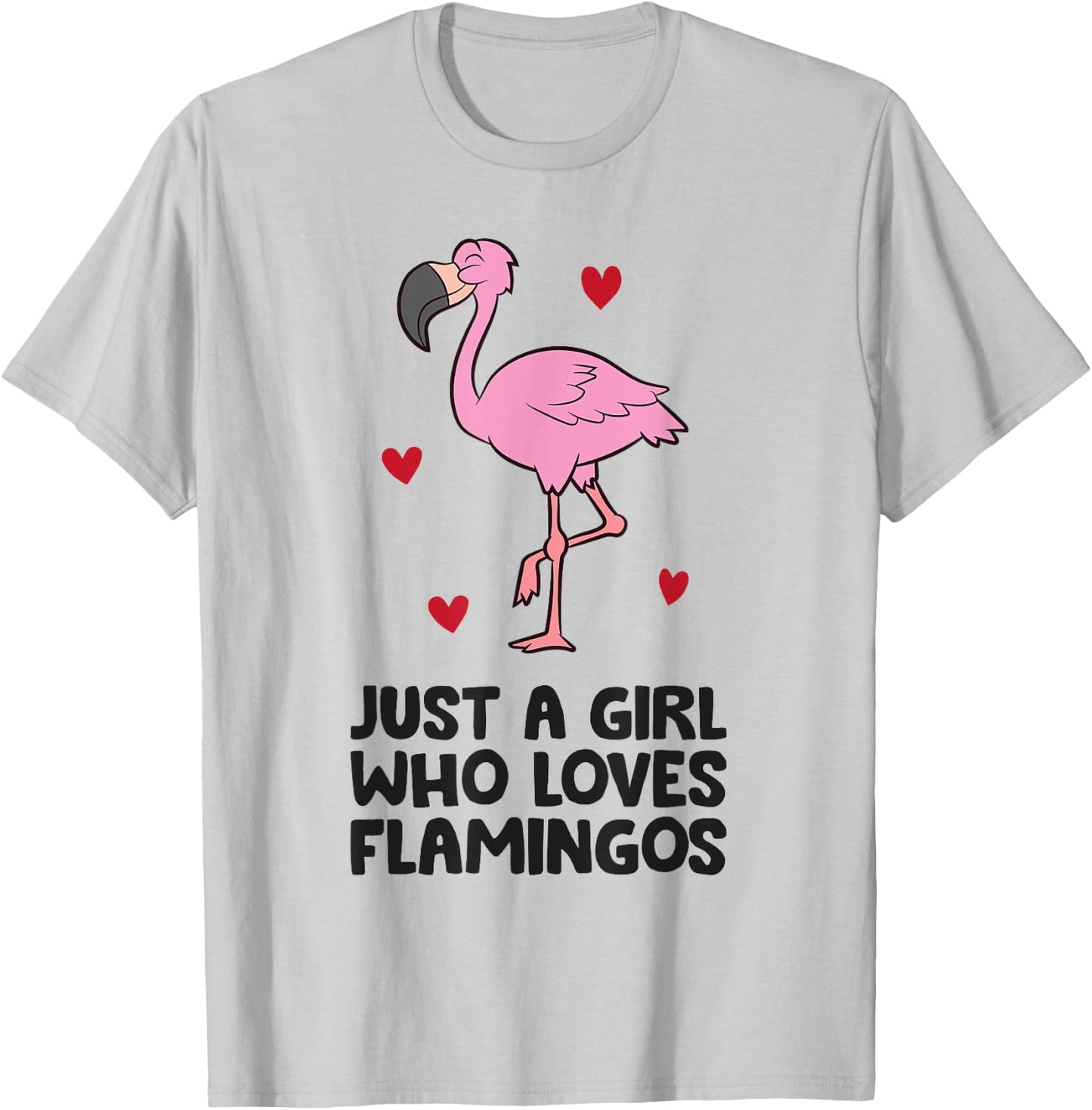 Just a Girl Who Loves Flamingos T-Shirt - T-Shirt | Ash