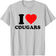 I Love Cougars Shirt - I Heart Cougars , white, S T-Shirt - T-Shirt | Ash