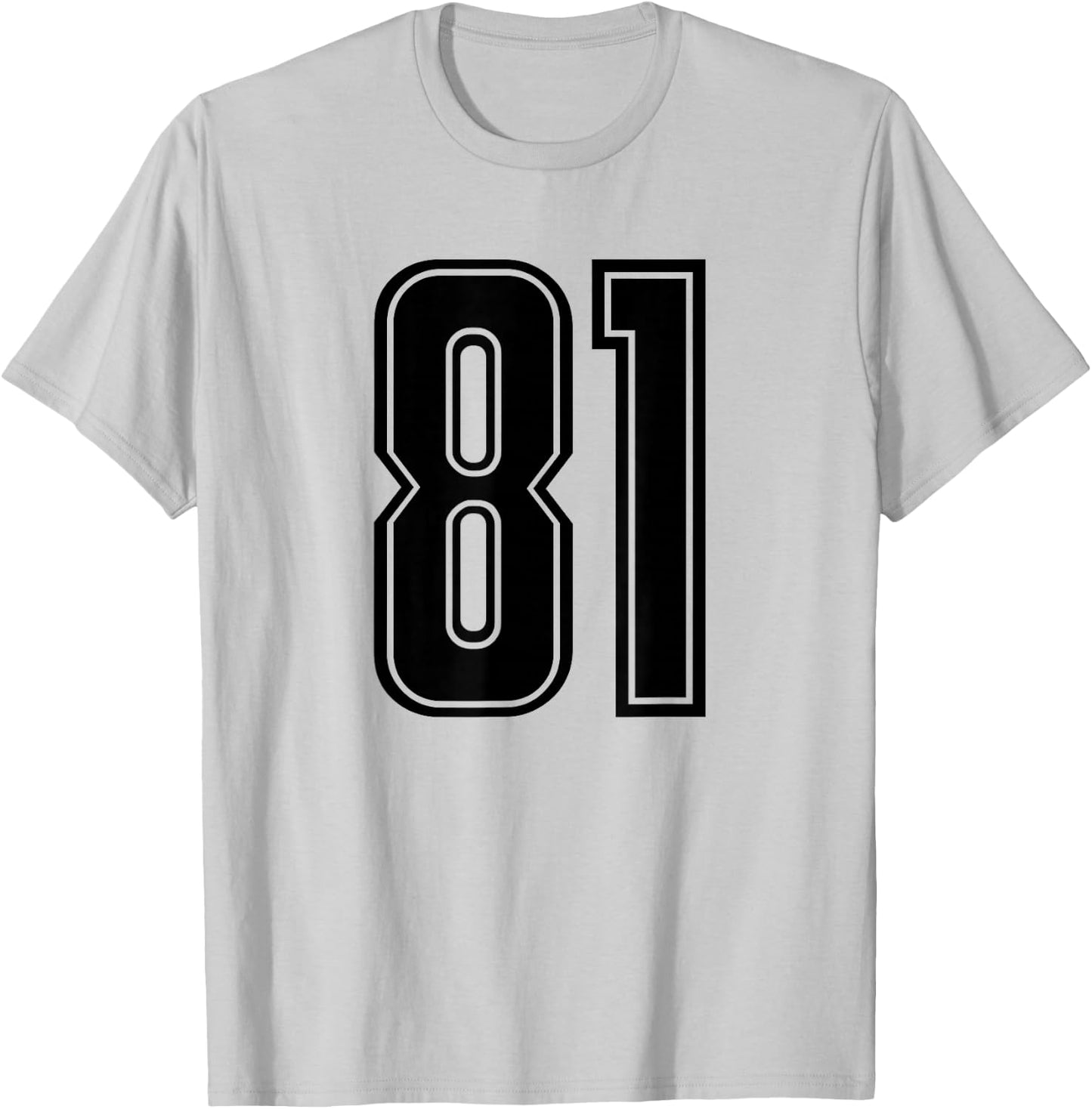 Number 81 Black Sports Team Varsity Number 81 T-Shirt - T-Shirt | Ash