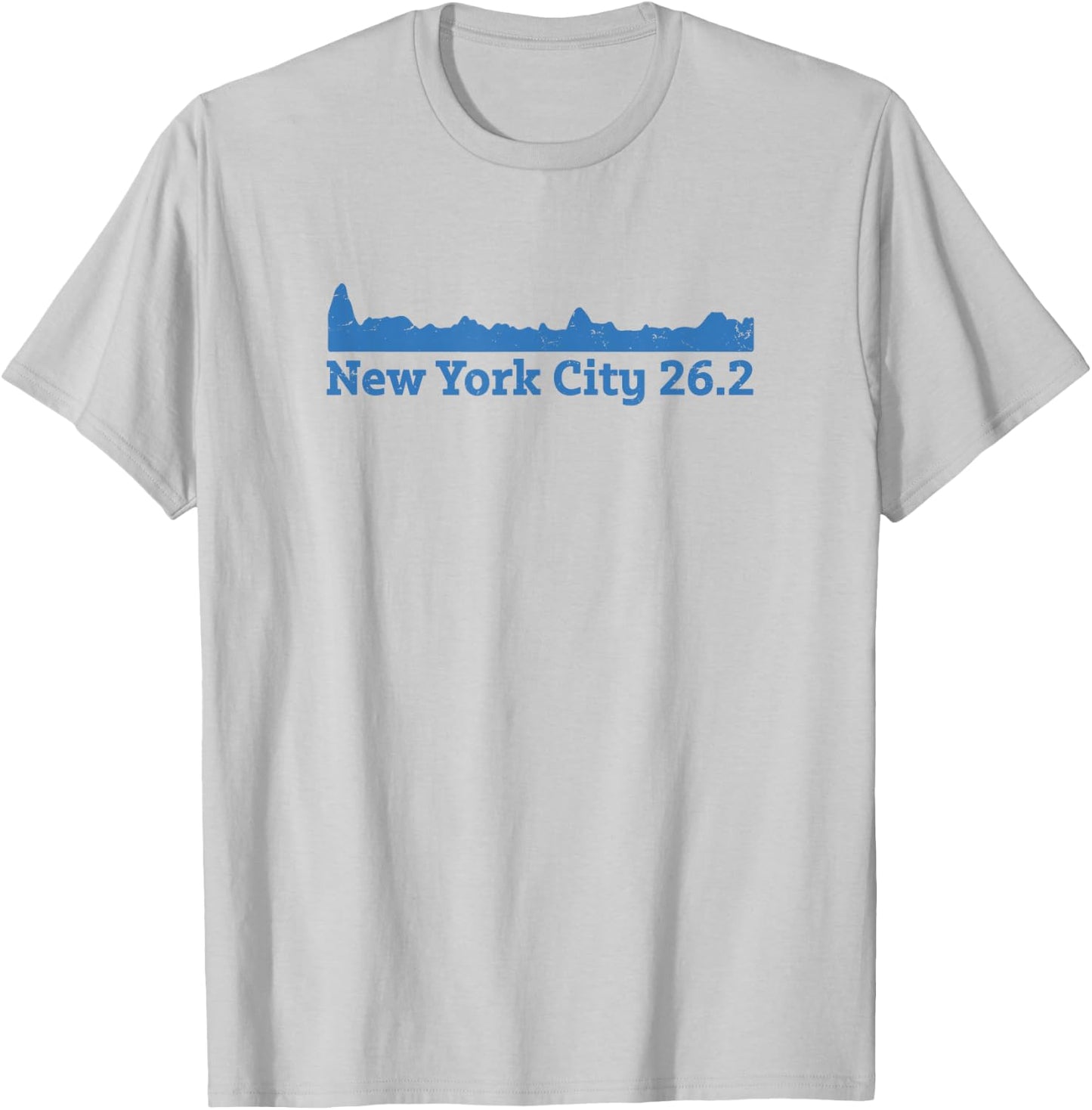 Run New York City Elevation Map 26.2 NYC T Shirt T-Shirt - T-Shirt | Ash