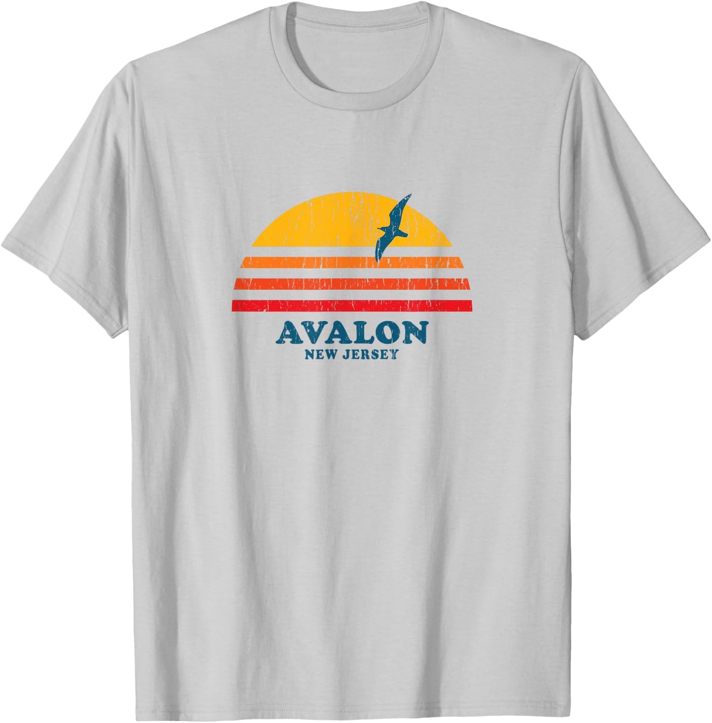 Avalon New Jersey NJ Vintage Casual Graphic 70s T-Shirt - T-Shirt | Ash