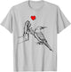 Cockatiel Love Heart Bird Parrot T-Shirt - T-Shirt | Ash