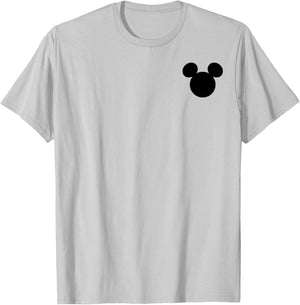 Disney Mickey and Friends Mickey Silhouette Pocket Logo T-Shirt - T-Shirt | Ash