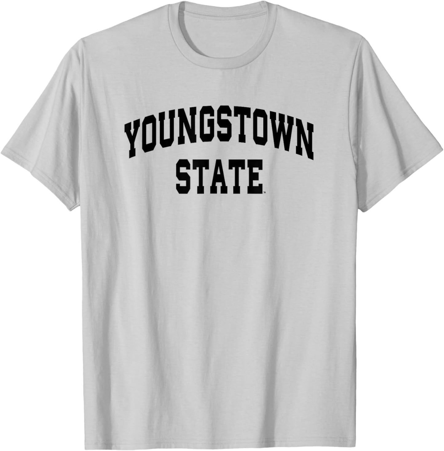 Youngstown State University Penguins Block Stacked T-Shirt - T-Shirt | Ash