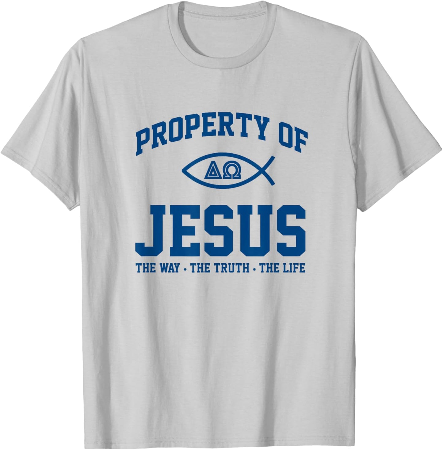 Christian Shirt - Property of Jesus Throwback Gym T-Shirt - T-Shirt | Ash