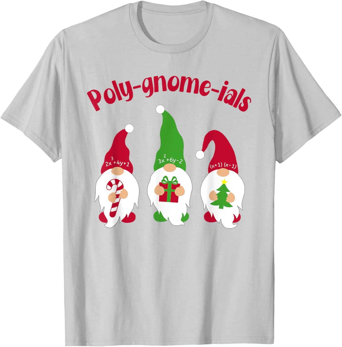 Funny Math Teacher Poly Gnome Ials Gnomes Math Pun Algebra T T-Shirt - T-Shirt | Ash